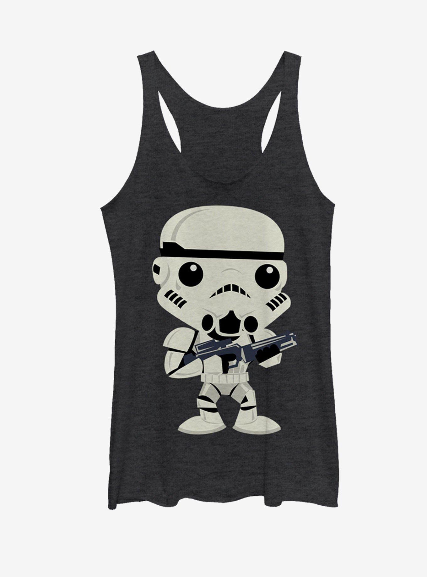 Star Wars Cute Cartoon Stormtrooper Womens Tank, BLK HTR, hi-res