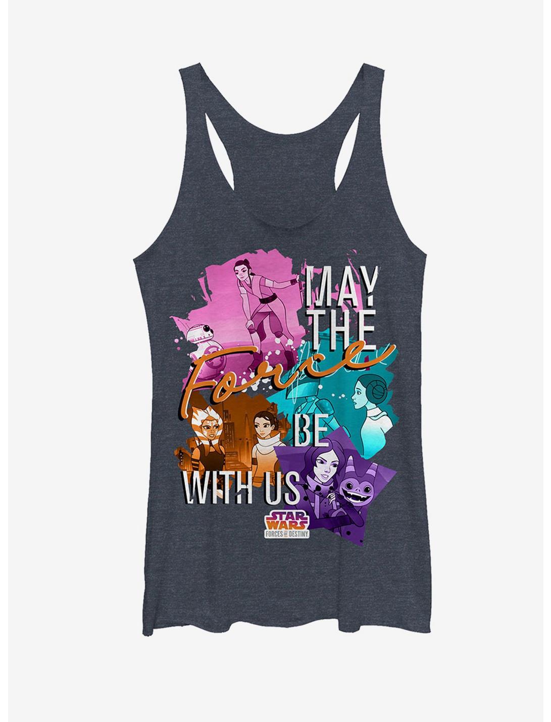 Plus Size Star Wars Force With You Womens Tank, NAVY HTR, hi-res