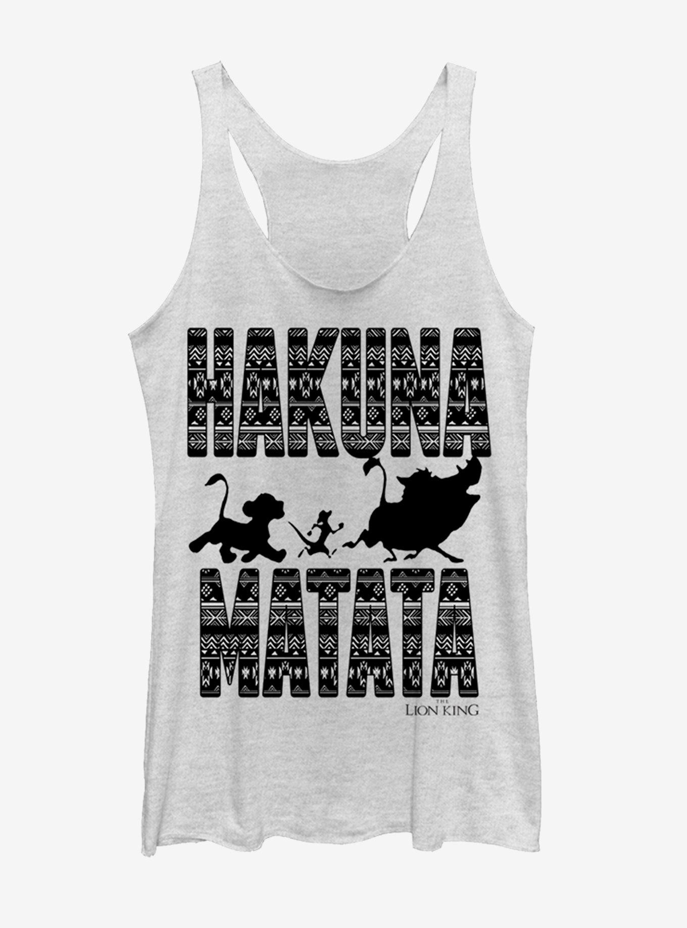 Disney Lion King Hakuna Matata Womens Tank, WHITE HTR, hi-res