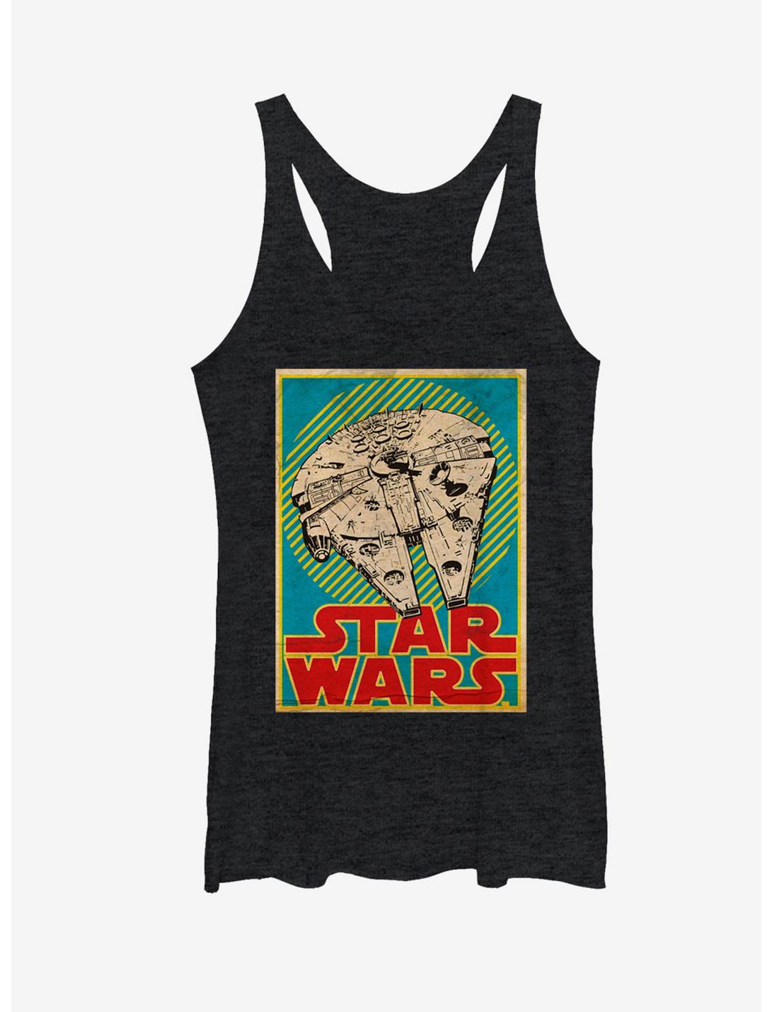 Star Wars Millennium Falcon Trading Card Womens Tank, BLK HTR, hi-res