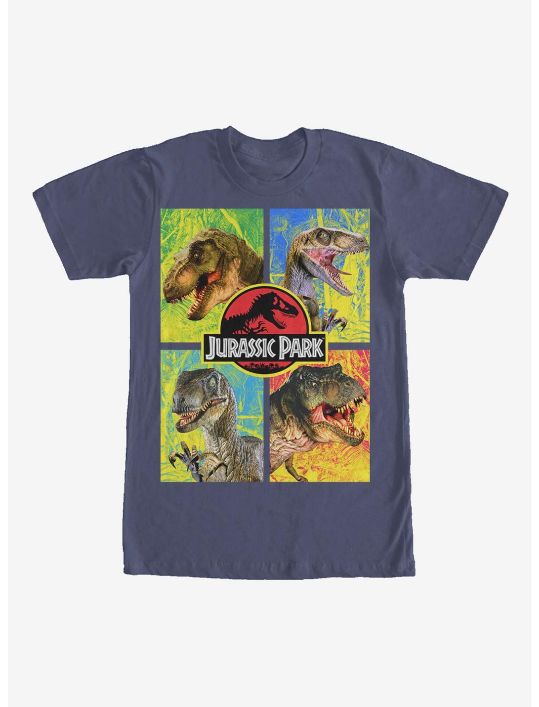 Jurassic Park T. Rex and Velociraptor T-Shirt, NAVY, hi-res