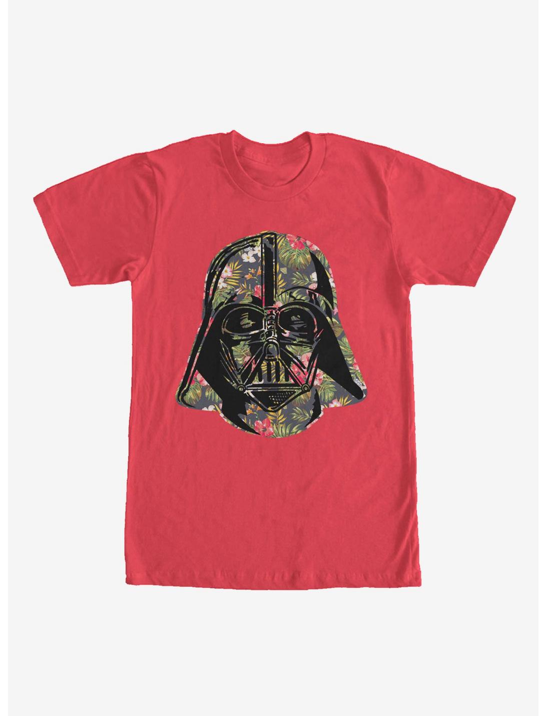 Star Wars Tropical Print Darth Vader Helmet T-Shirt, RED, hi-res