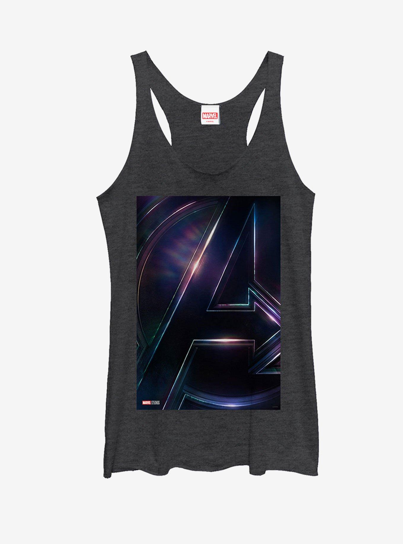 Marvel Avengers: Infinity War Logo Poster Womens Tank, BLK HTR, hi-res