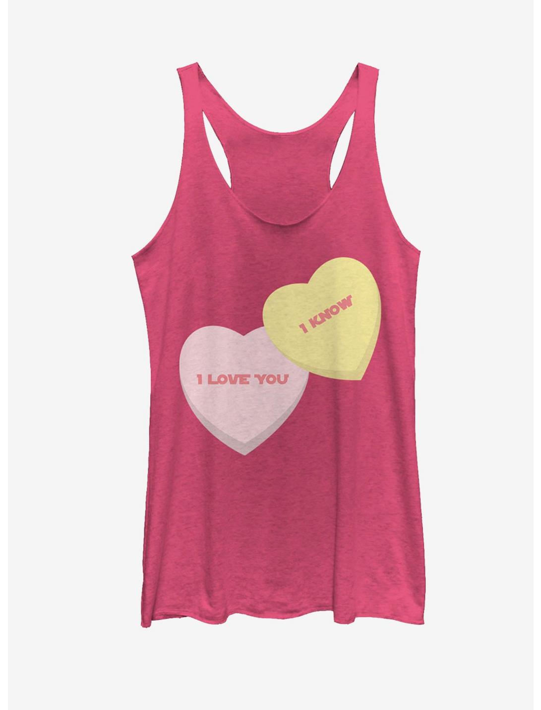 Star Wars Valentine's Day I Love You I Know Hearts Womens Tank, PINK HTR, hi-res