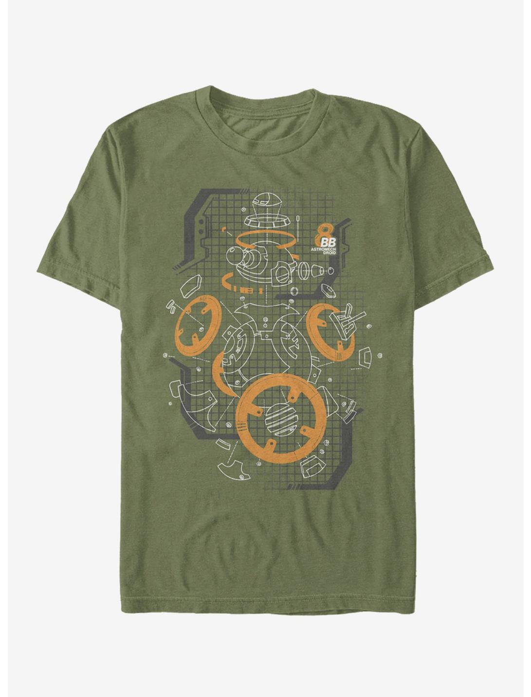 Star Wars BB-8 Deconstructed View T-Shirt, MIL GRN, hi-res