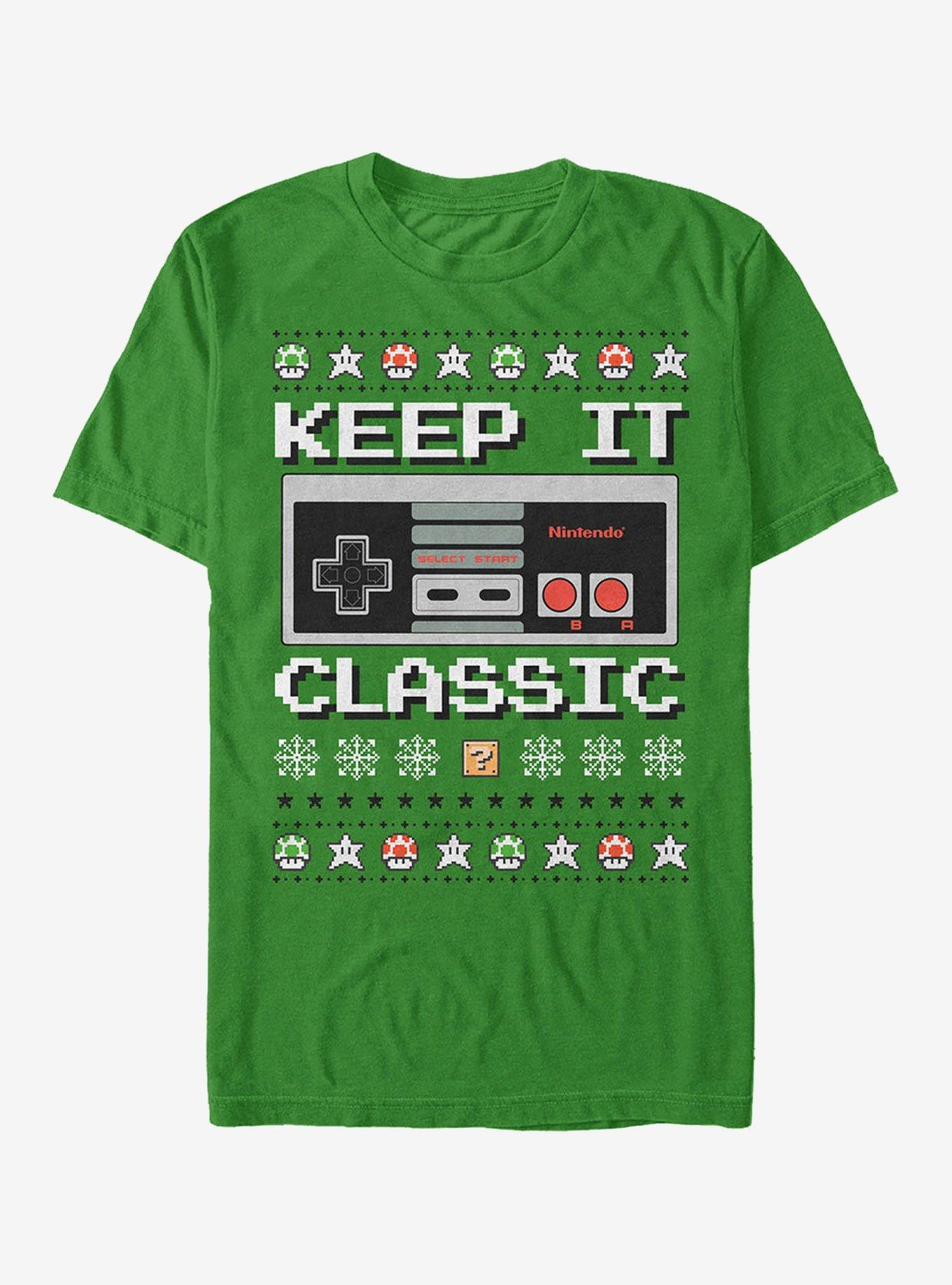 Nintendo Ugly Christmas Sweater NES Classic Controller T-Shirt, KELLY, hi-res