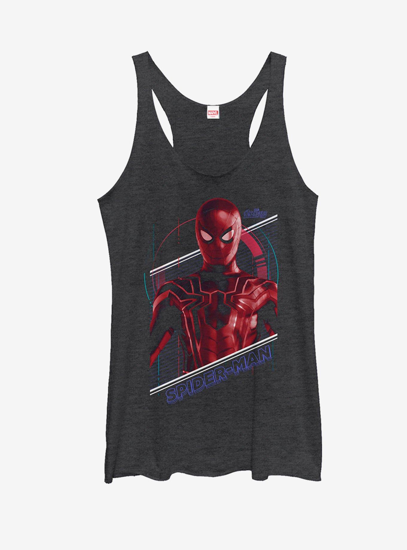 Marvel Avengers: Infinity War Spider-Man Tech Womens Tank, BLK HTR, hi-res