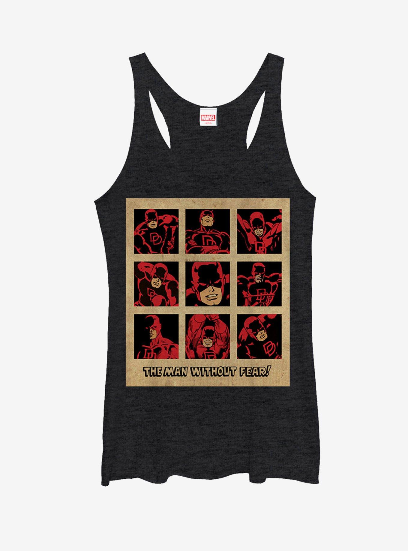 Marvel Daredevil Classic Man Without Fear Womens Tank, BLK HTR, hi-res