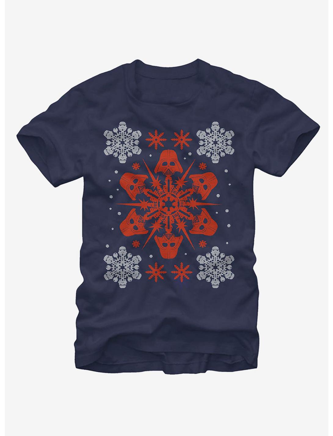 Star Wars Christmas Darth Vader Snowflake T-Shirt, NAVY, hi-res