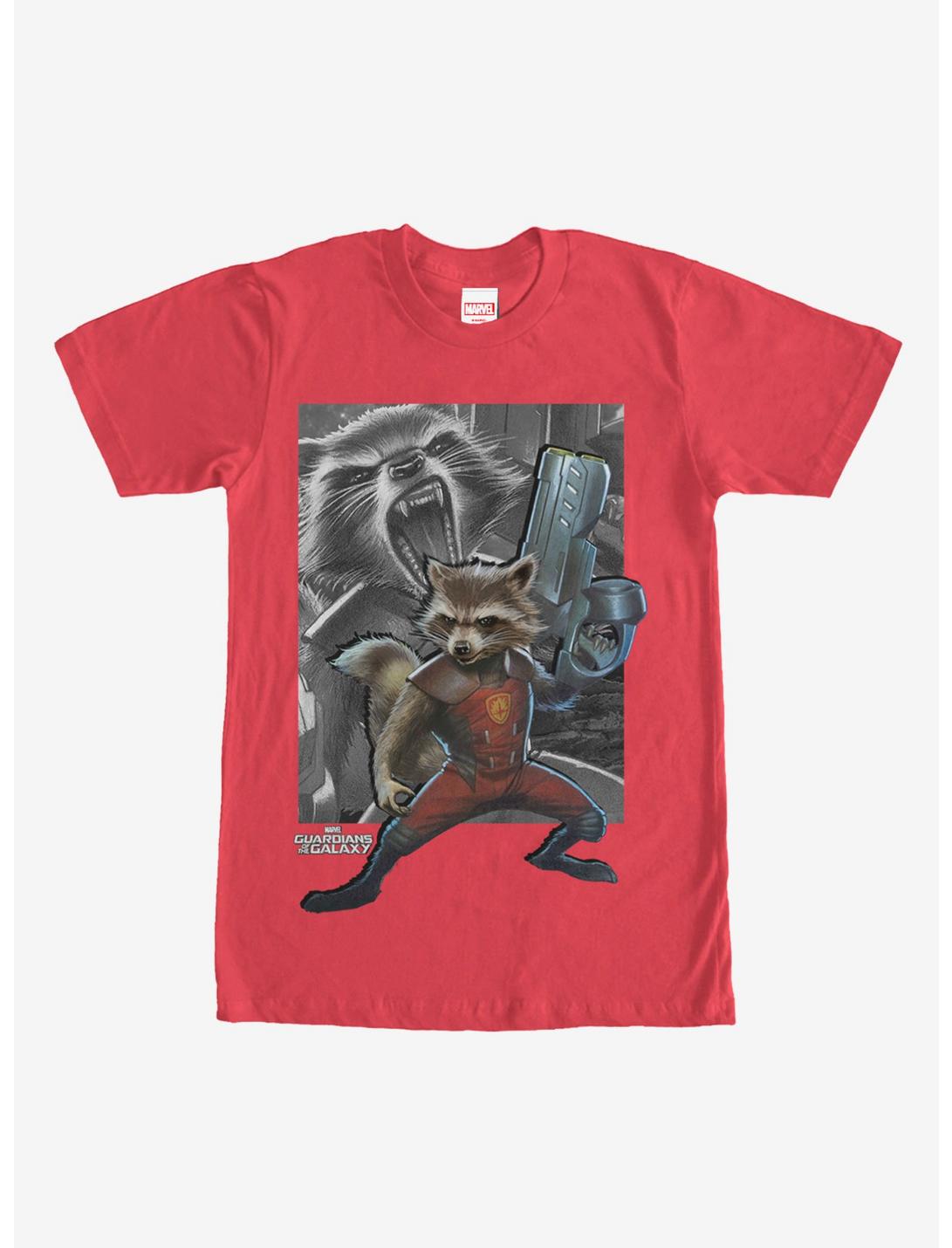 Guardians of the Galaxy Rocket Gun T-Shirt, RED, hi-res