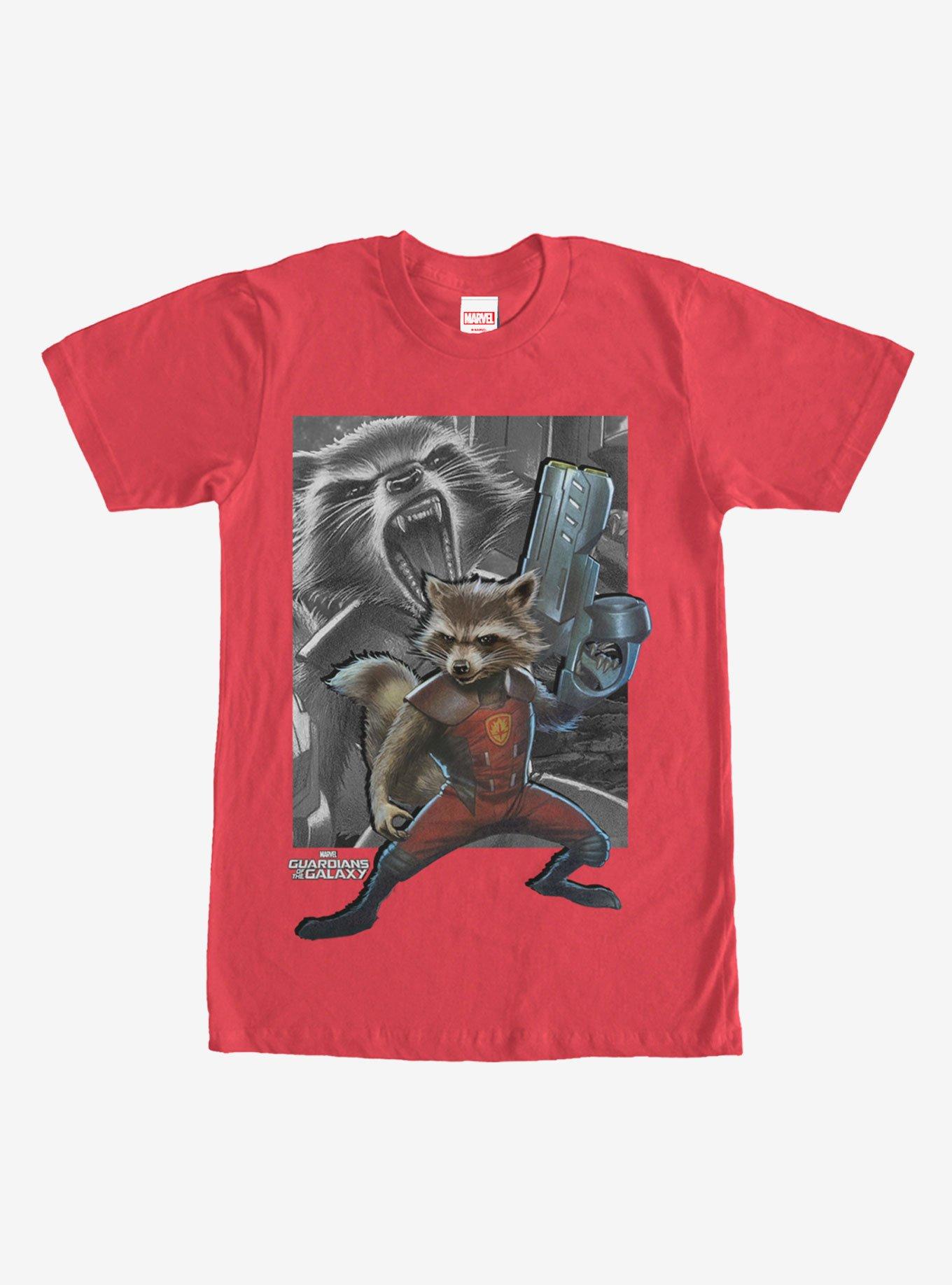 Guardians of the Galaxy Rocket Gun T-Shirt, RED, hi-res