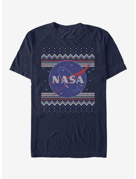 NASA Logo Ugly Christmas Sweater Print T-Shirt, NAVY, hi-res