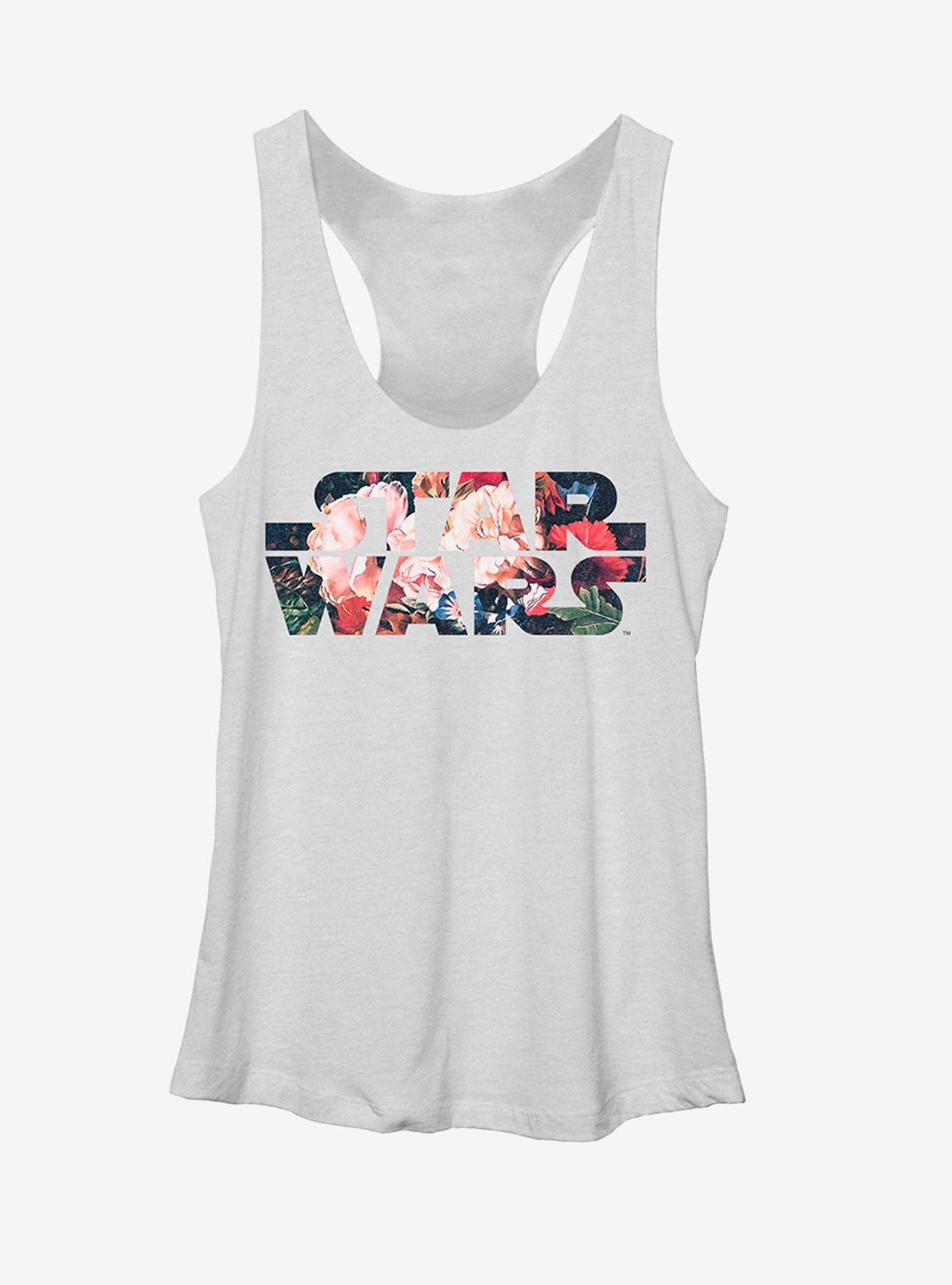 Star Wars Flower Logo Womens Tank, WHITE HTR, hi-res