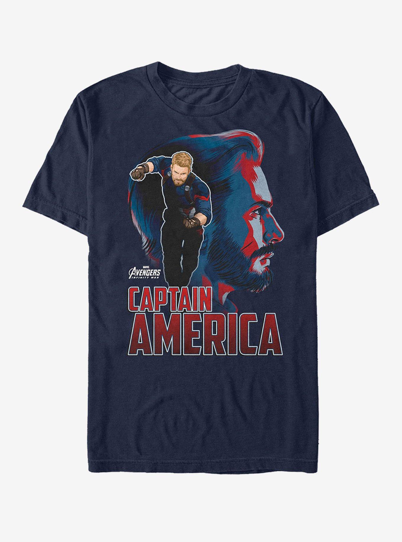 Marvel Avengers: Infinity War Captain America View T-Shirt, NAVY, hi-res