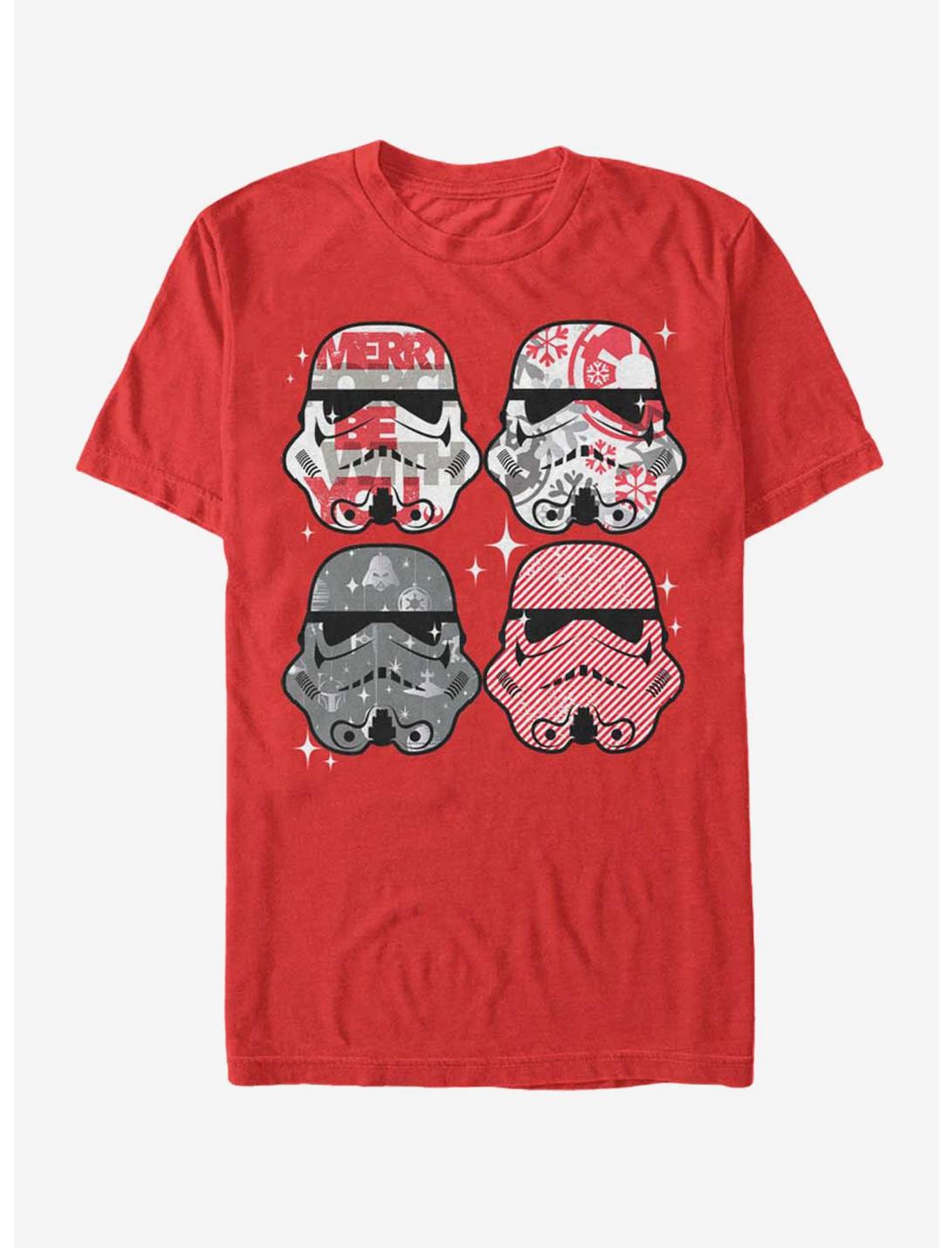 Star Wars Christmas Stormtrooper Helmets T-Shirt, RED, hi-res
