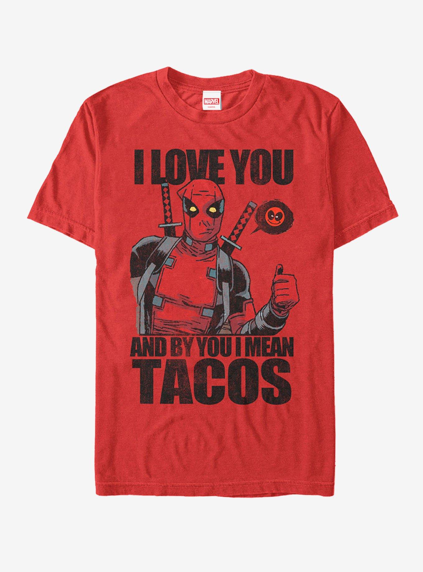 Marvel Deadpool Love You and Tacos T-Shirt, , hi-res