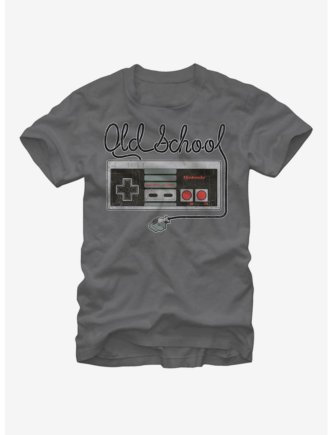 Nintendo Old Schoool NES Controller T-Shirt, CHARCOAL, hi-res