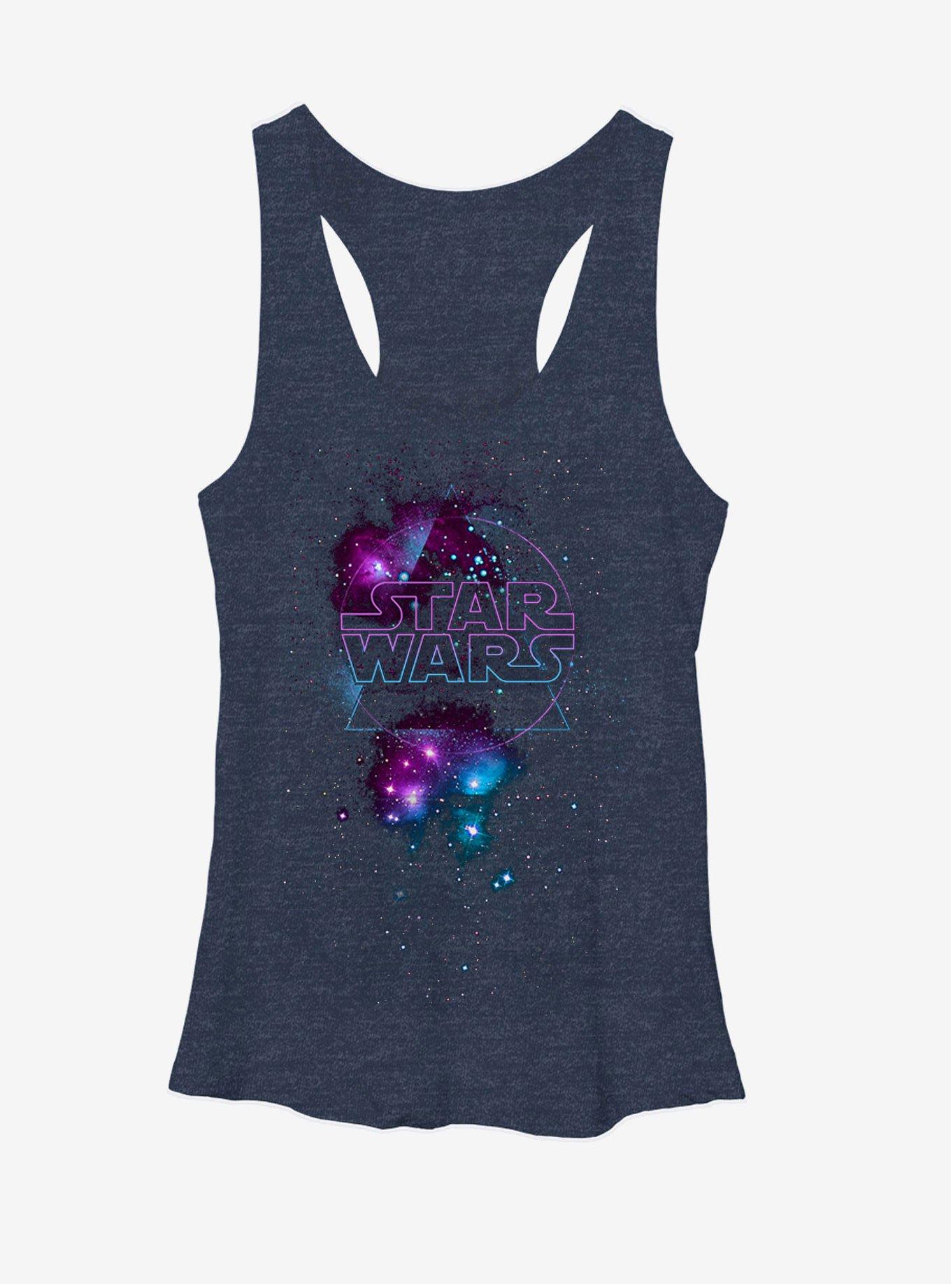 Star Wars Galactic Logo Womens Tank, NAVY HTR, hi-res
