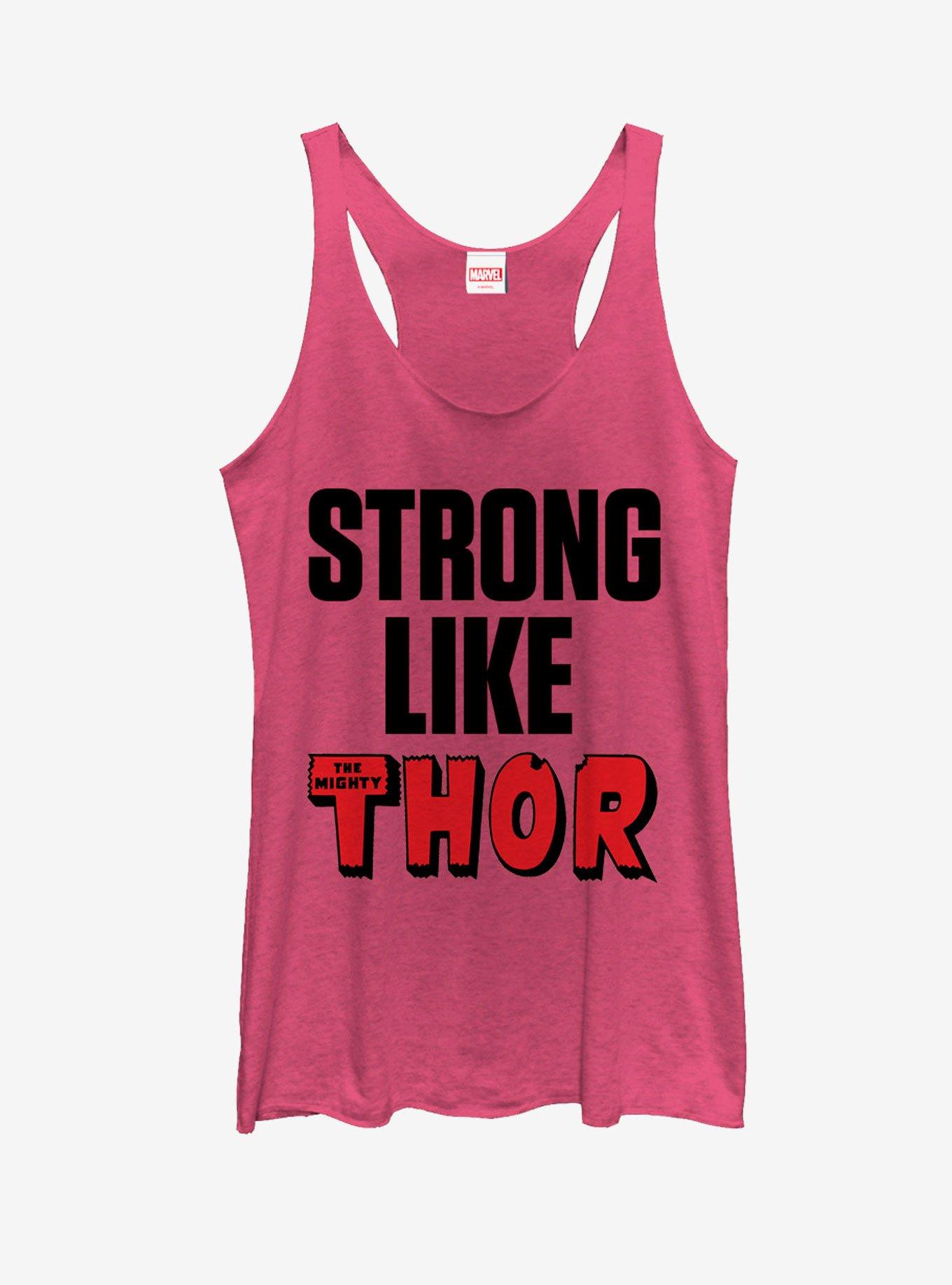 Marvel Strong Like Thor Womens Tank, PINK HTR, hi-res