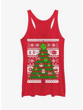Star Wars Ugly Christmas Sweater Tree Womens Tank, , hi-res