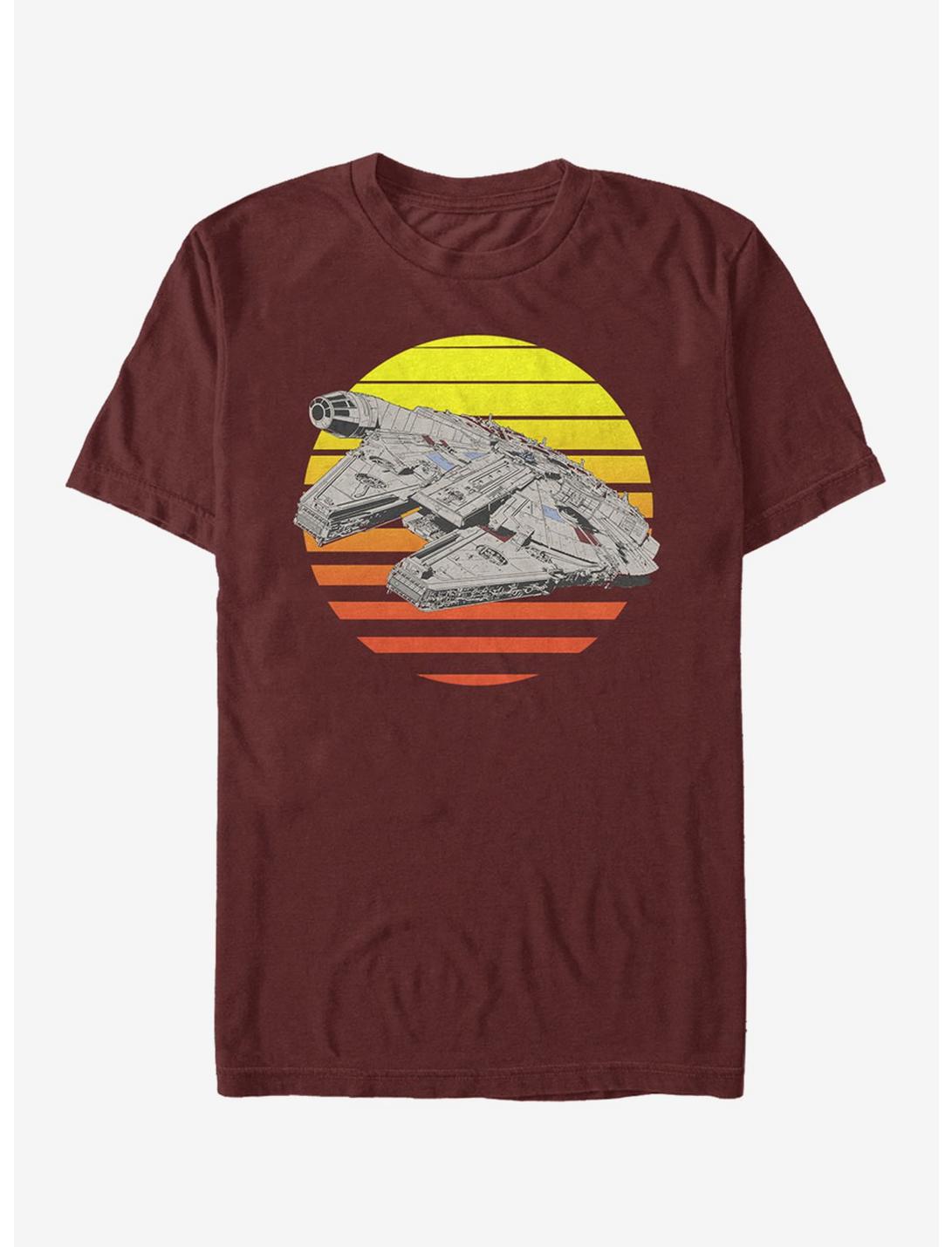 Plus Size Star Wars Millennium Falcon Sunset T-Shirt, CARDINAL, hi-res