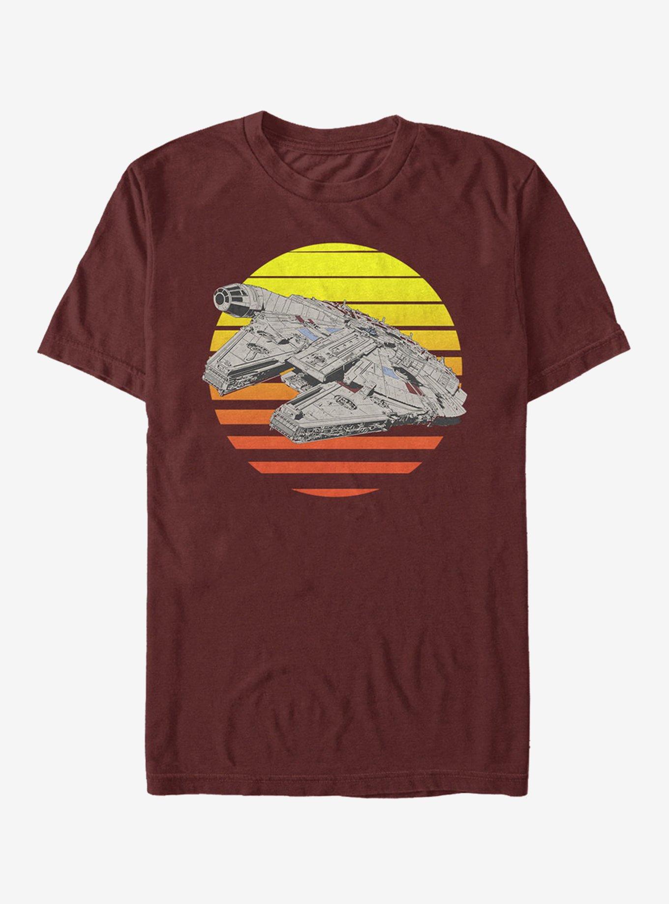 Star Wars Millennium Falcon Sunset T-Shirt, CARDINAL, hi-res