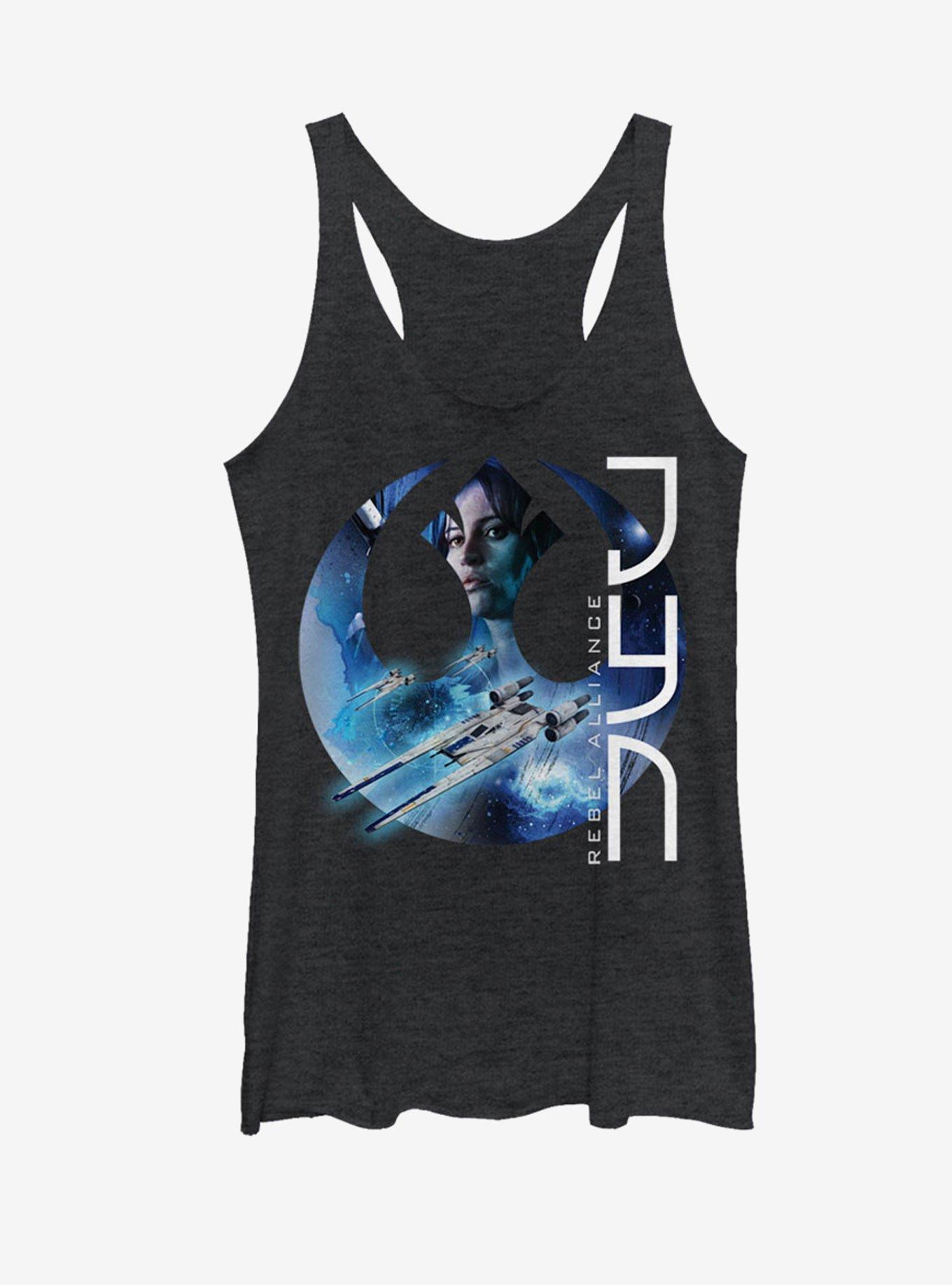 Star Wars Jyn Rebel Alliance Womens Tank, BLK HTR, hi-res