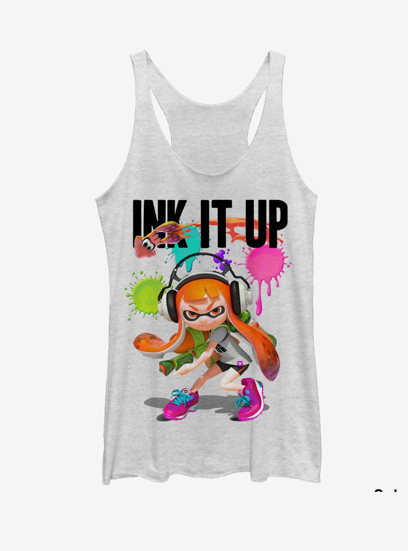 Nintendo Splatoon Ink It Up Womens Tank, WHITE HTR, hi-res