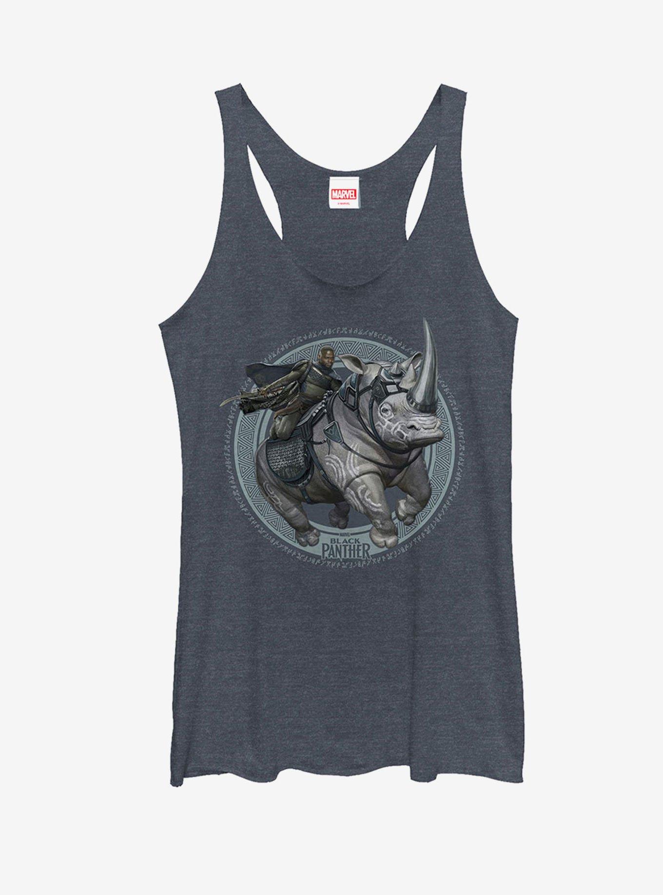 Marvel Black Panther 2018 W'Kabi Emblem Womens Tank, NAVY HTR, hi-res