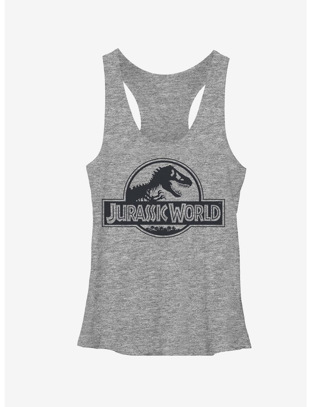 Jurassic World Simple T. Rex Logo Womens Tank, GRAY HTR, hi-res