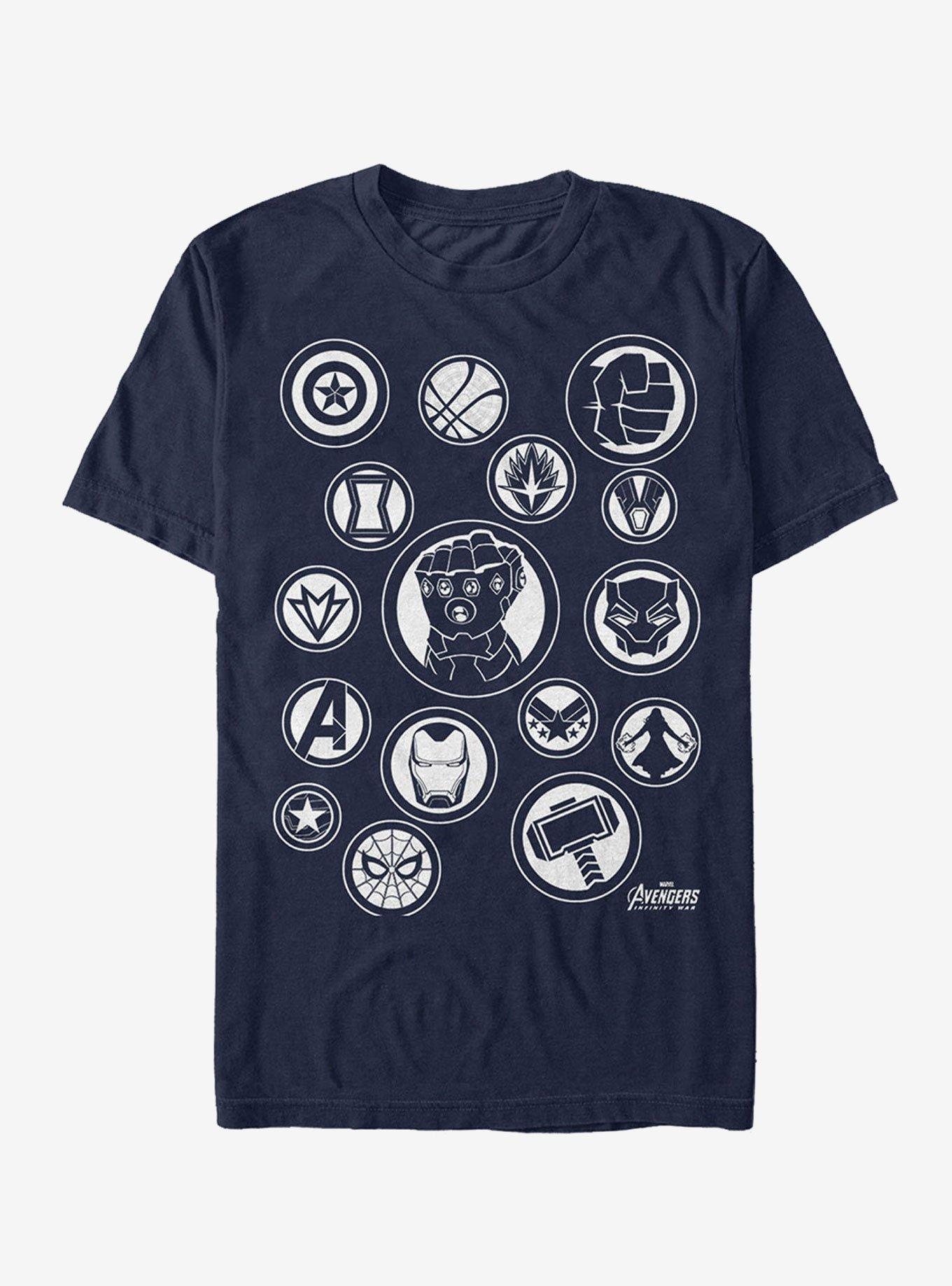 Marvel Avengers: Infinity War Character Badges T-Shirt, , hi-res