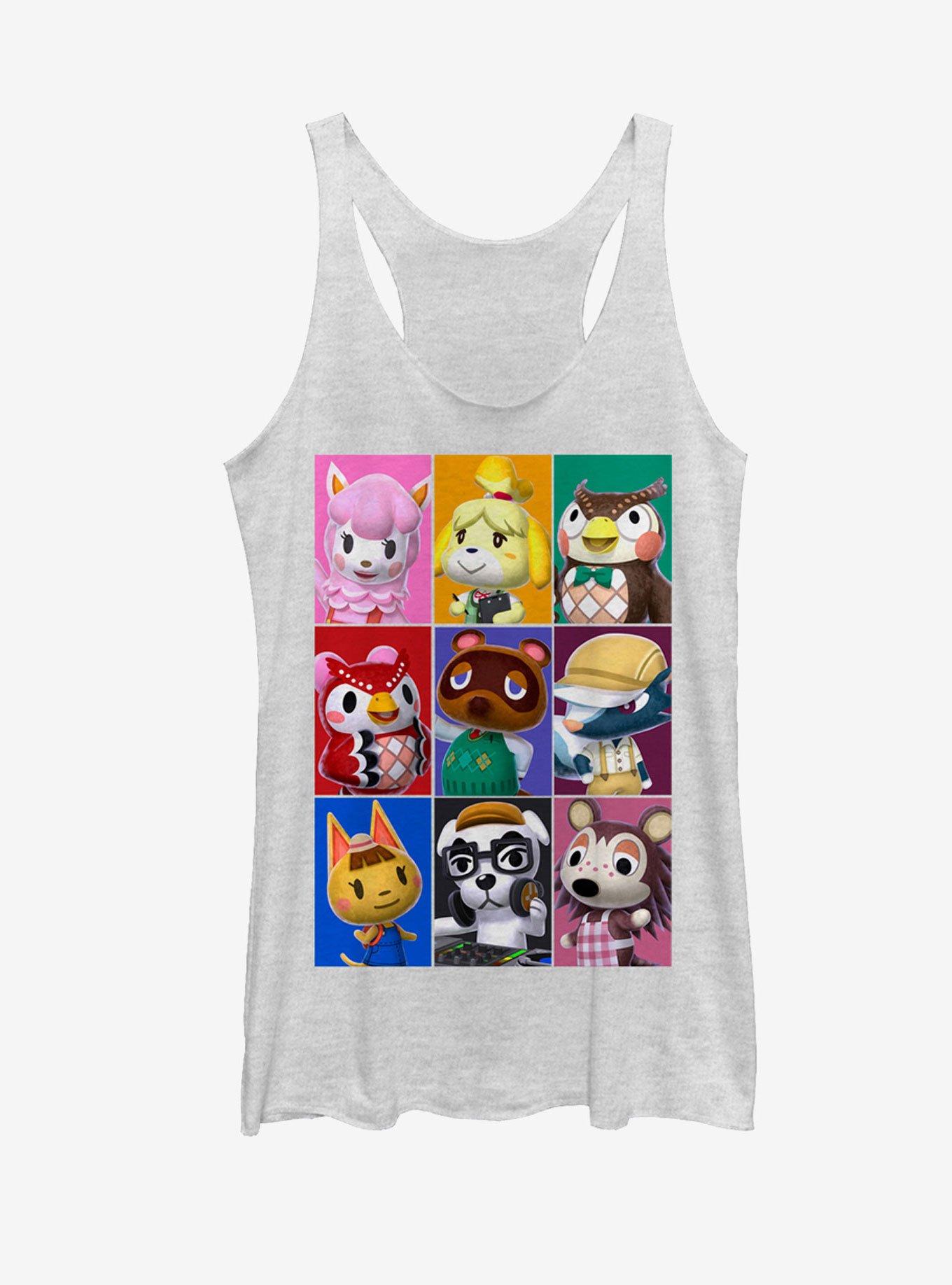 Nintendo Animal Crossing Characters Womens Tank, WHITE HTR, hi-res