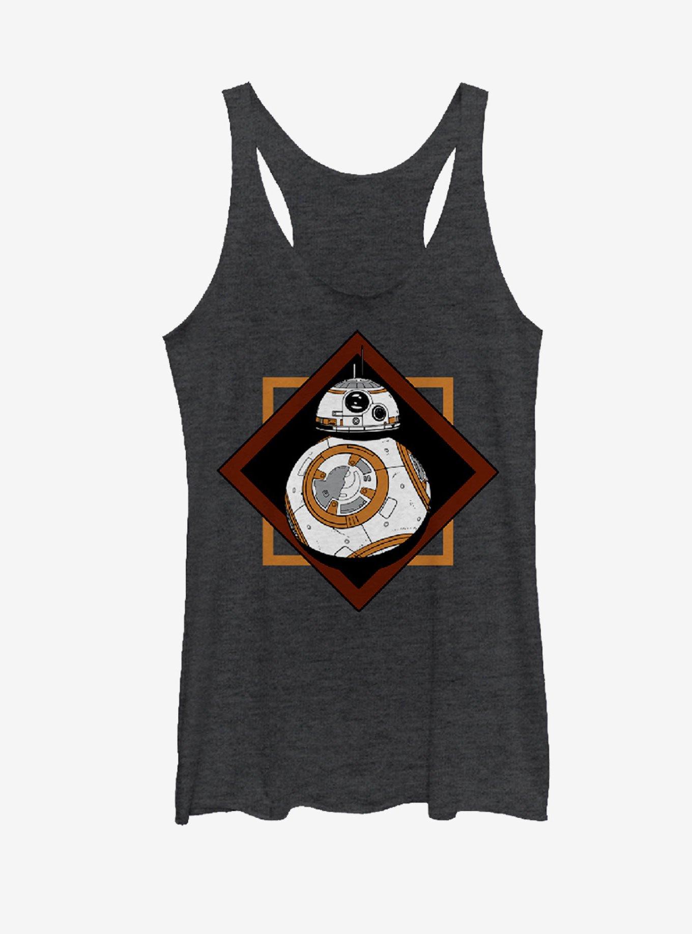 Star Wars BB-8 Square Womens Tank, BLK HTR, hi-res