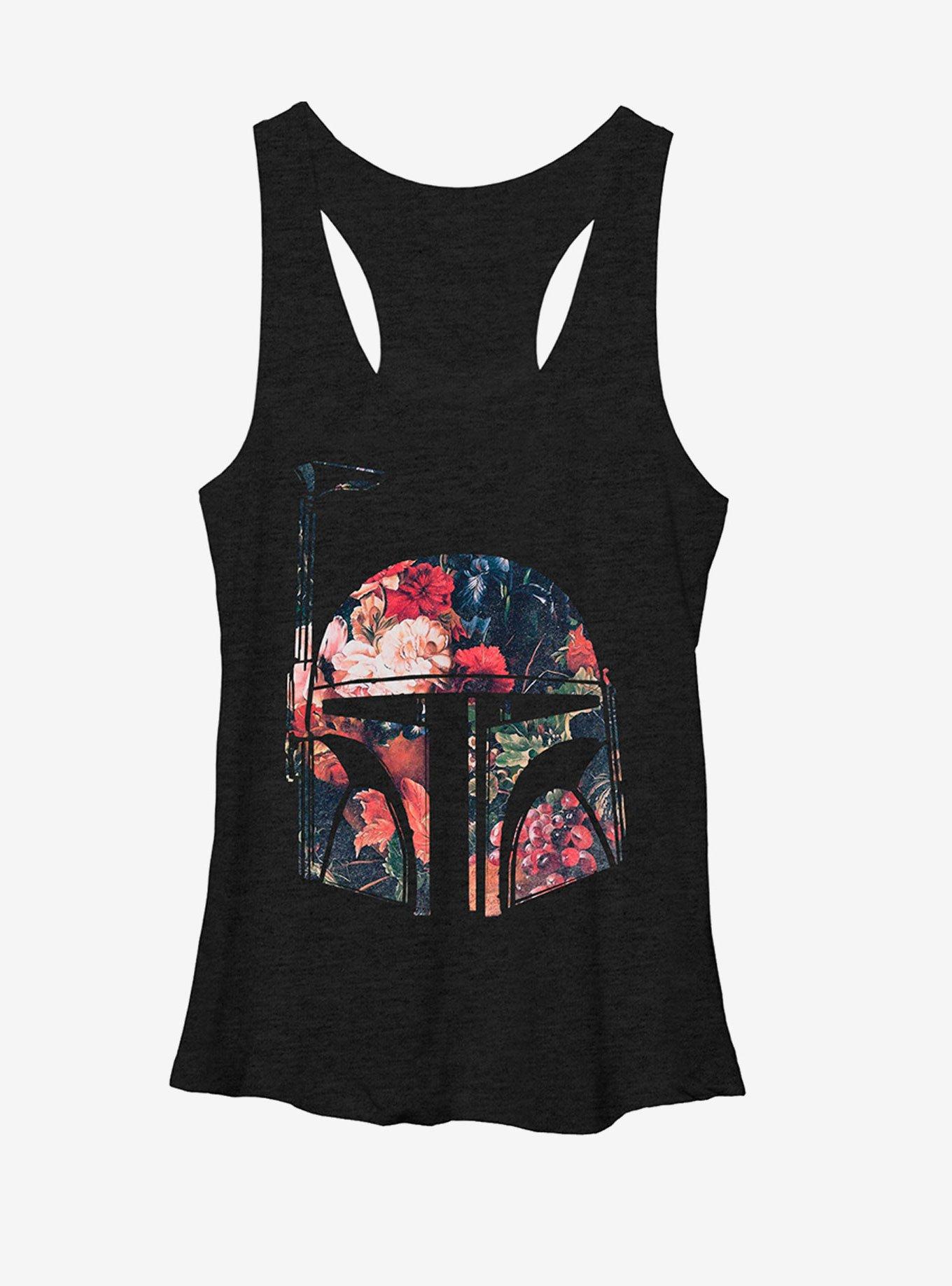 Star Wars Boba Fett Floral Print Helmet Womens Tank, , hi-res