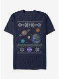 NASA Planet Ugly Christmas Sweater Print T-Shirt, NAVY, hi-res