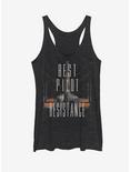 Star Wars Best Pilot in the Resistance X-Wing Womens Tank, BLK HTR, hi-res