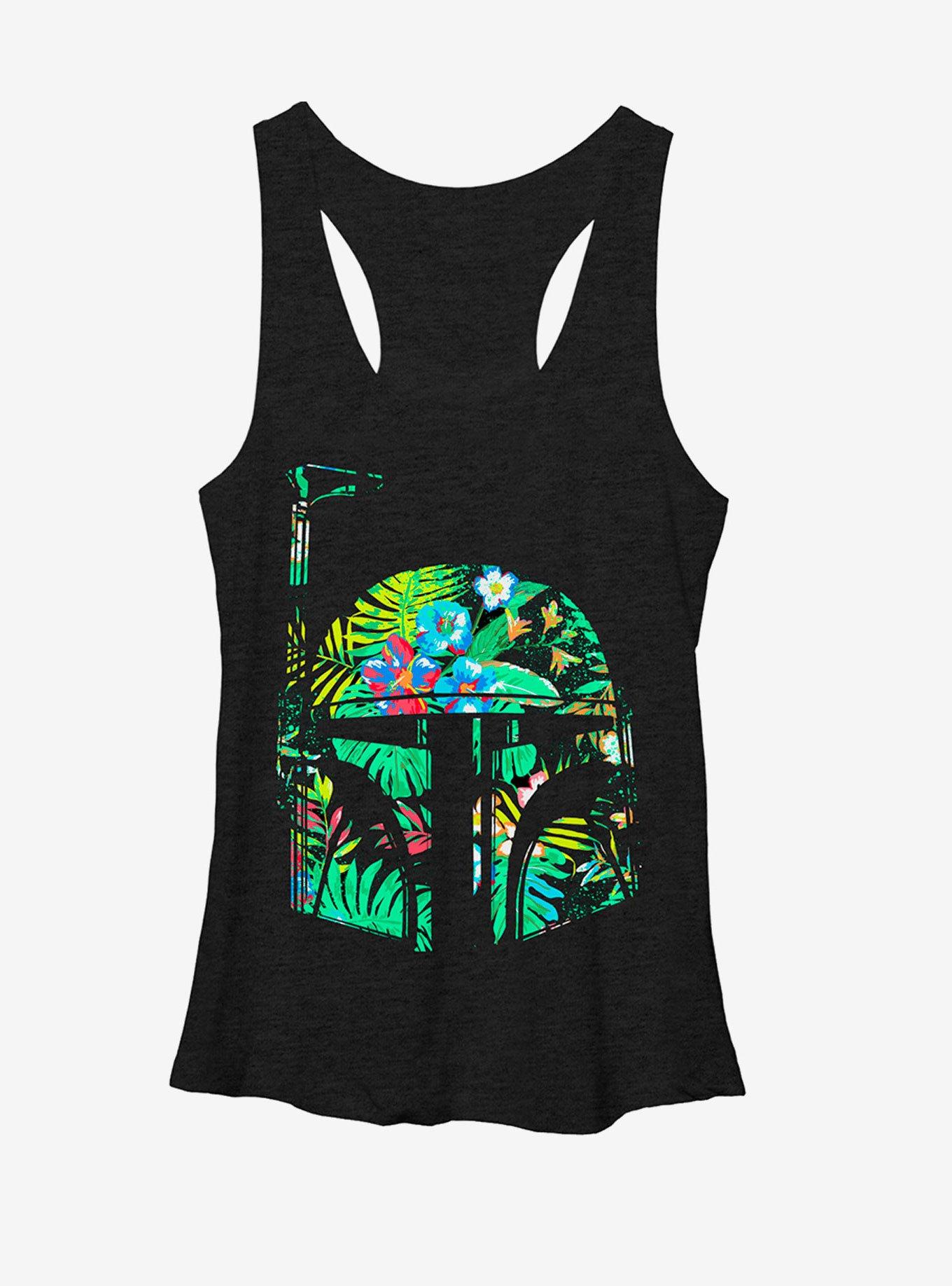 Star Wars Hawaiian Print Boba Fett Helmet Womens Tank, , hi-res