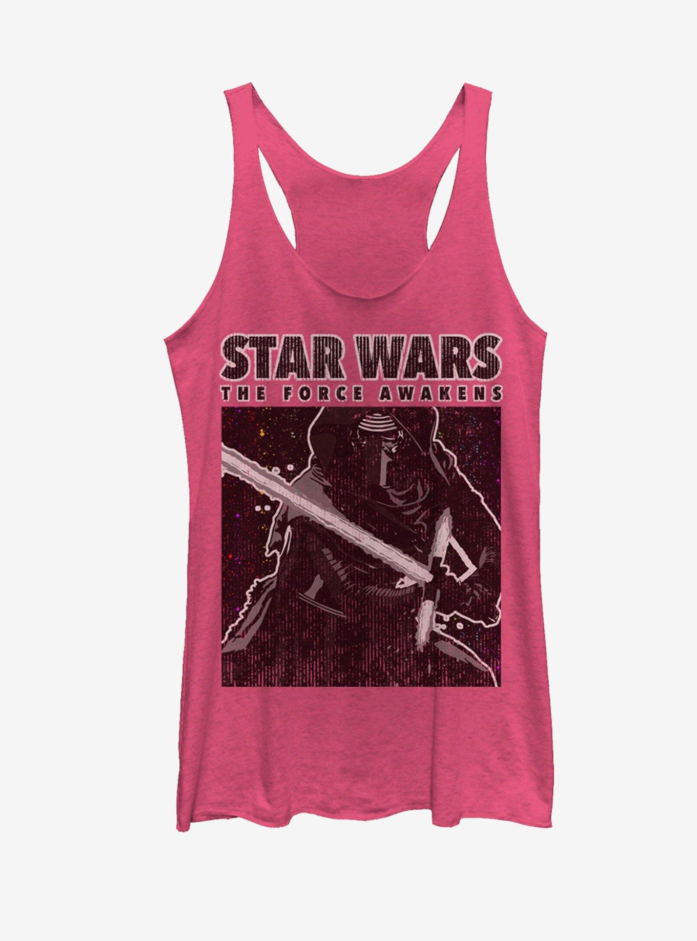 Star Wars Kylo Ren Distressed Womens Tank, PINK HTR, hi-res