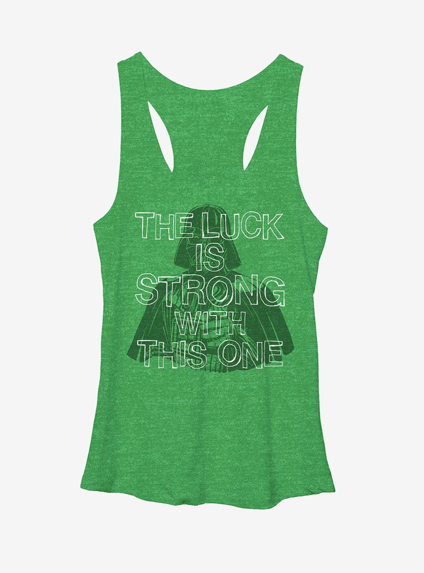 Star Wars St. Patrick's Day Darth Vader Luck is Strong Womens Tank, ENVY, hi-res