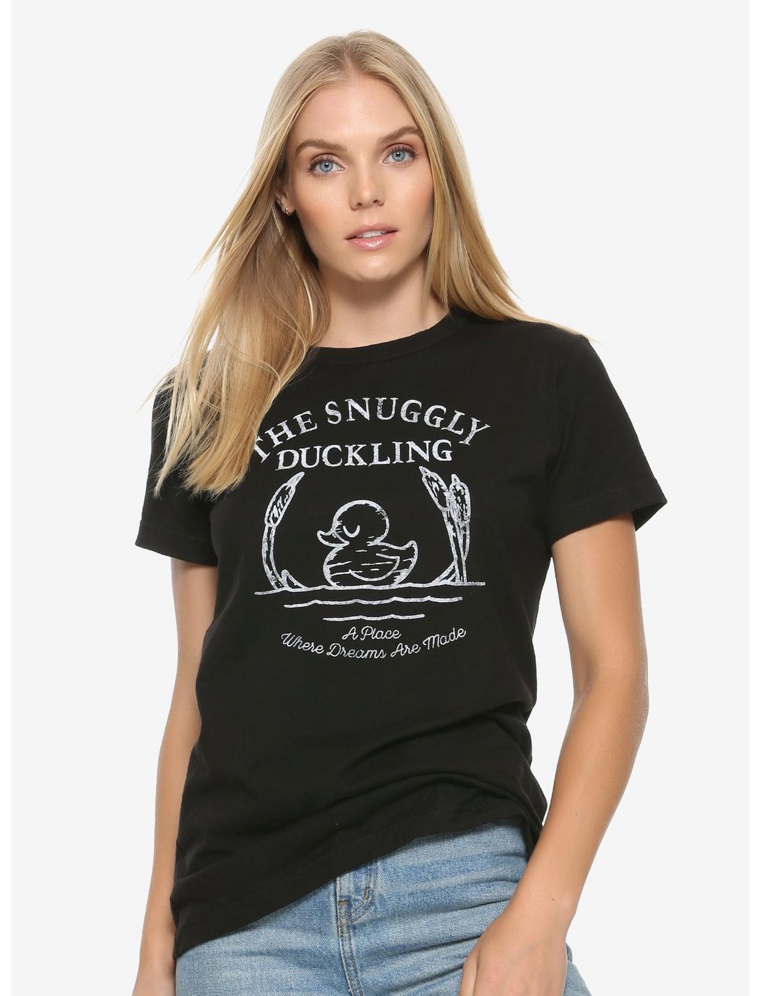 Disney Tangled Snuggly Duckling Womens T-Shirt - BoxLunch Exclusive, BLACK, hi-res