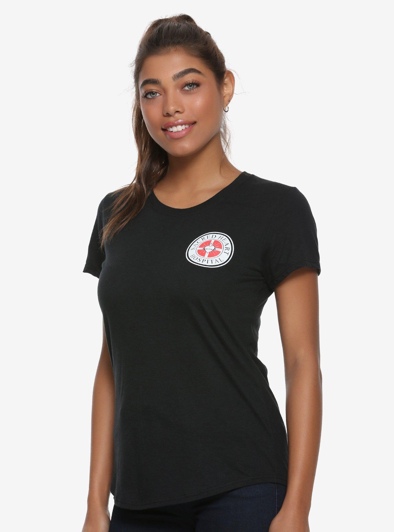 Scrubs Sacred Heart Hospital Emblem Womens Tee - BoxLunch Exclusive, BLACK, hi-res