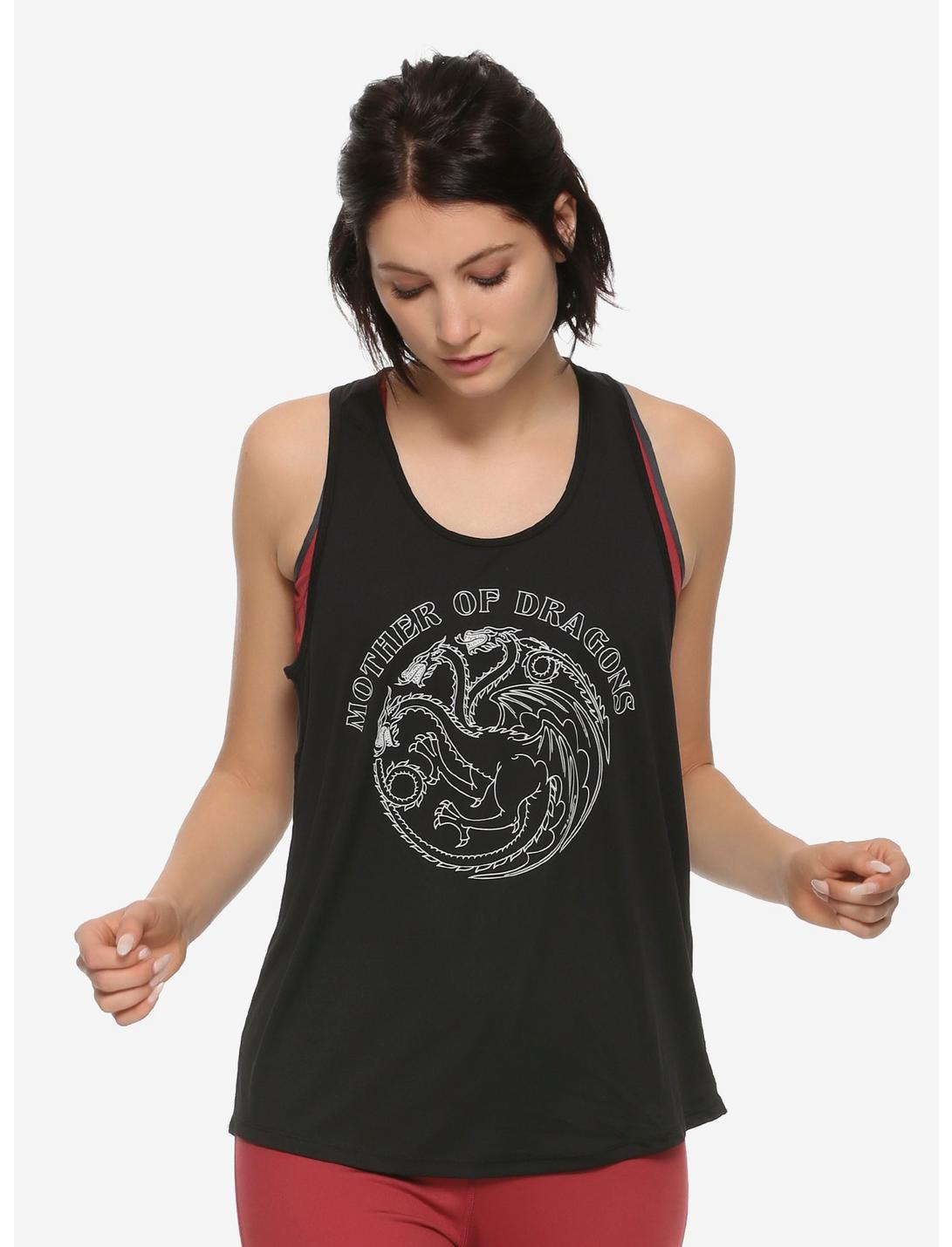 Game Of Thrones Daenerys Womens Active Tank Top - BoxLunch Exclusive, BLACK, hi-res