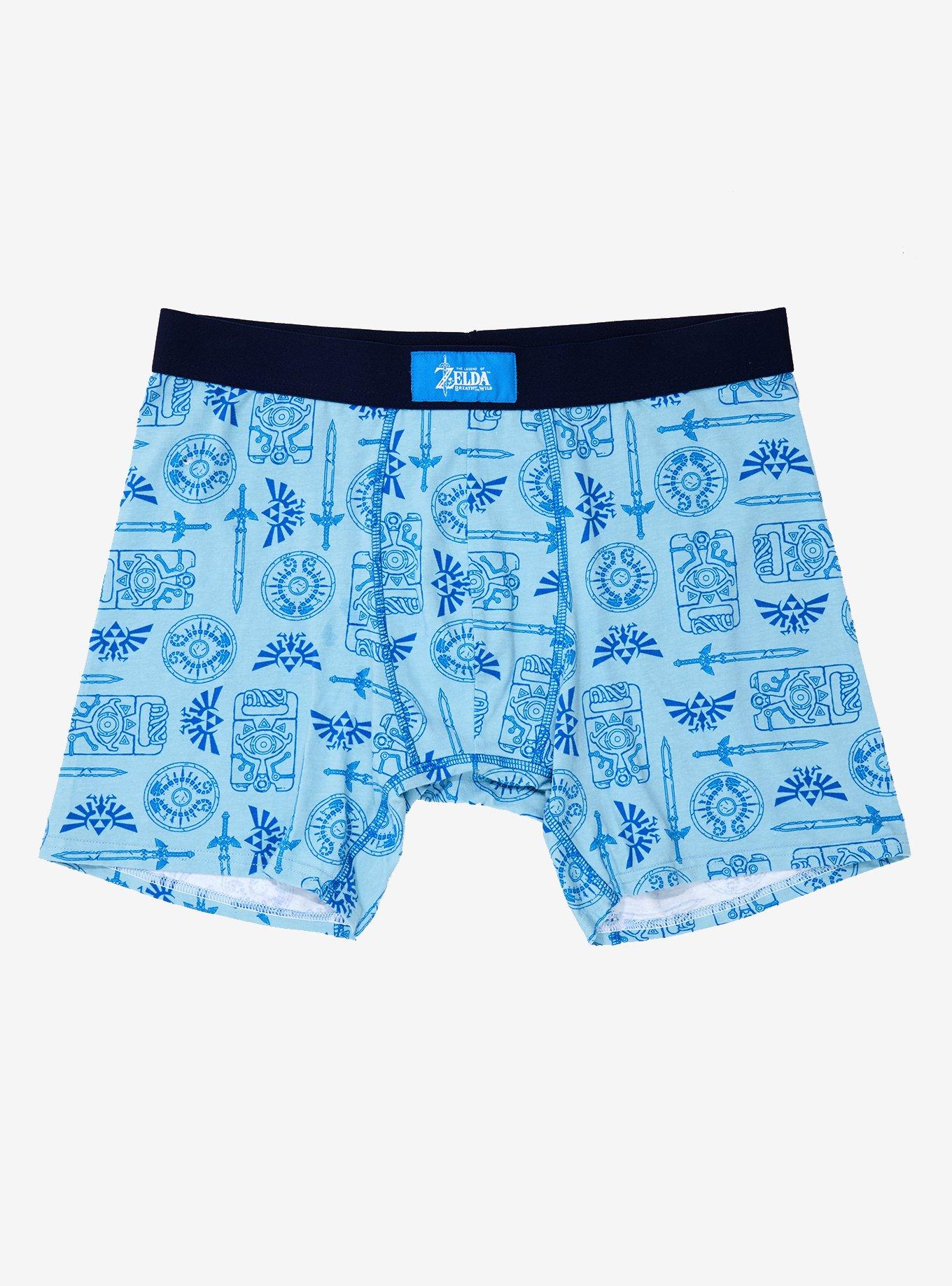 Nintendo The Legend Of Zelda Blue Tonal Icons Boxer Briefs - BoxLunch Exclusive, BLUE, hi-res
