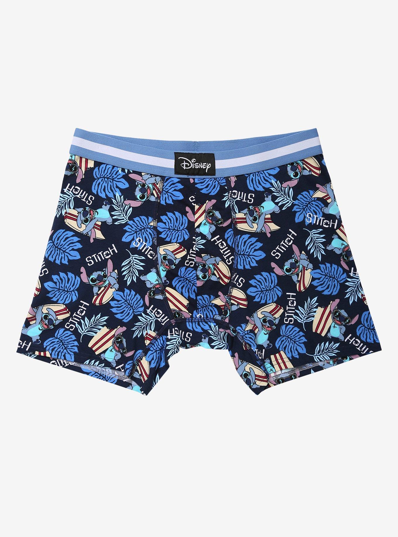Disney Lilo & Stitch Botanical Boxer Briefs - BoxLunch Exclusive, BLUE, hi-res
