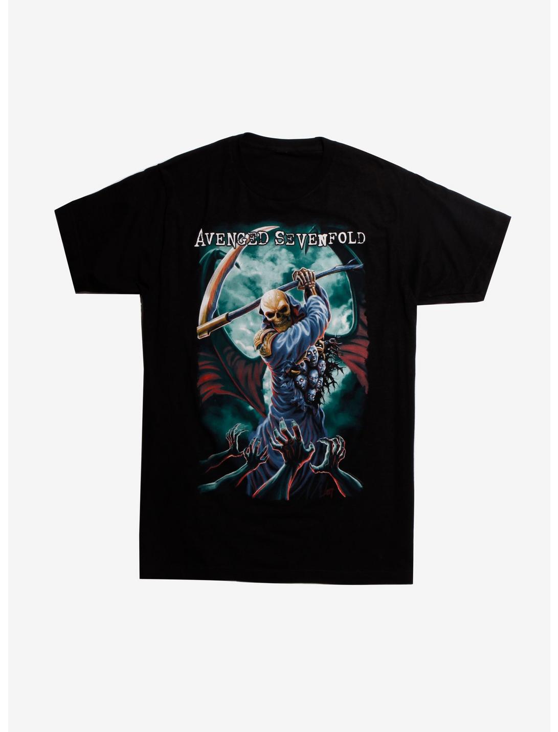 Avenged Sevenfold Slaying Reaper T-Shirt, BLACK, hi-res