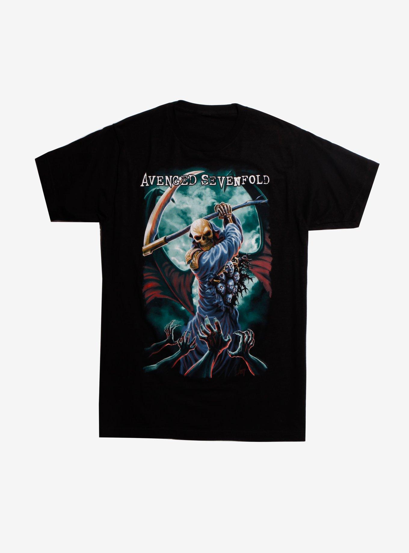 Avenged Sevenfold Slaying Reaper T-Shirt, BLACK, hi-res