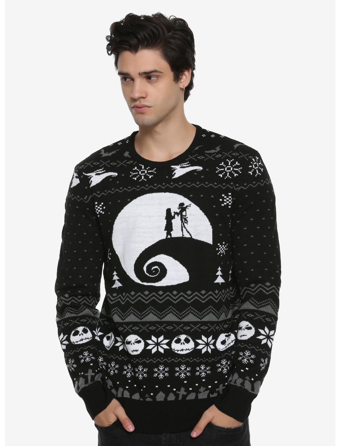 The Nightmare Before Christmas Fair Isle Sweater, BLACK, hi-res