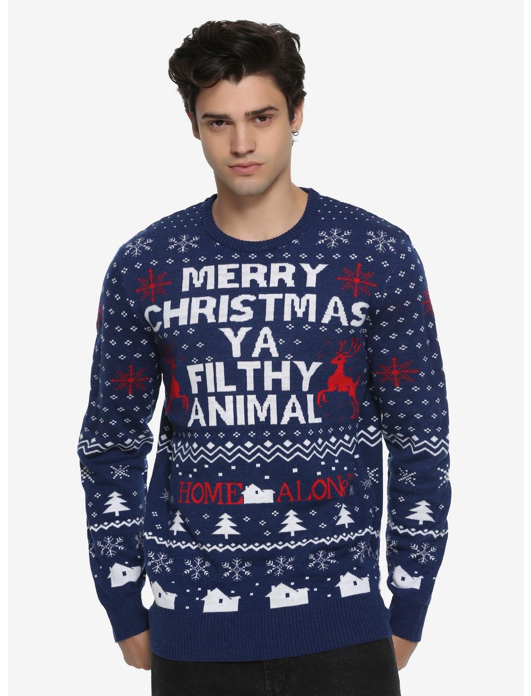 Home Alone Filthy Animal Fair Isle Sweater, NAVY, hi-res