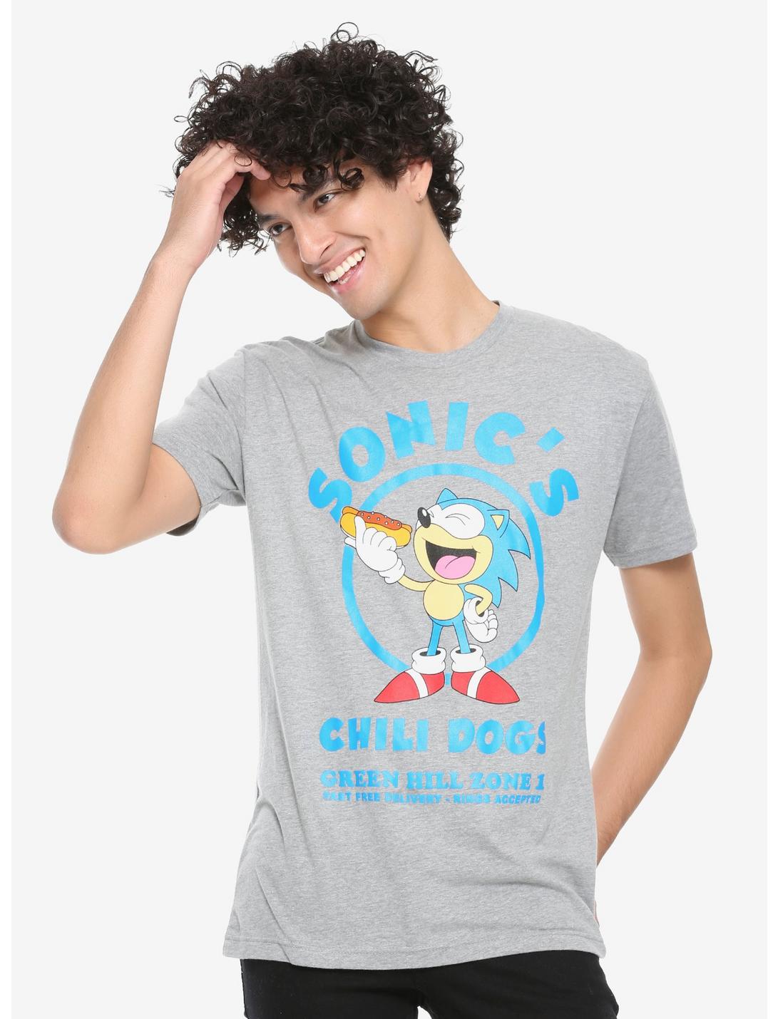 Sonic The Hedgehog Chili Dogs T-Shirt - BoxLunch Exclusive, GREY, hi-res