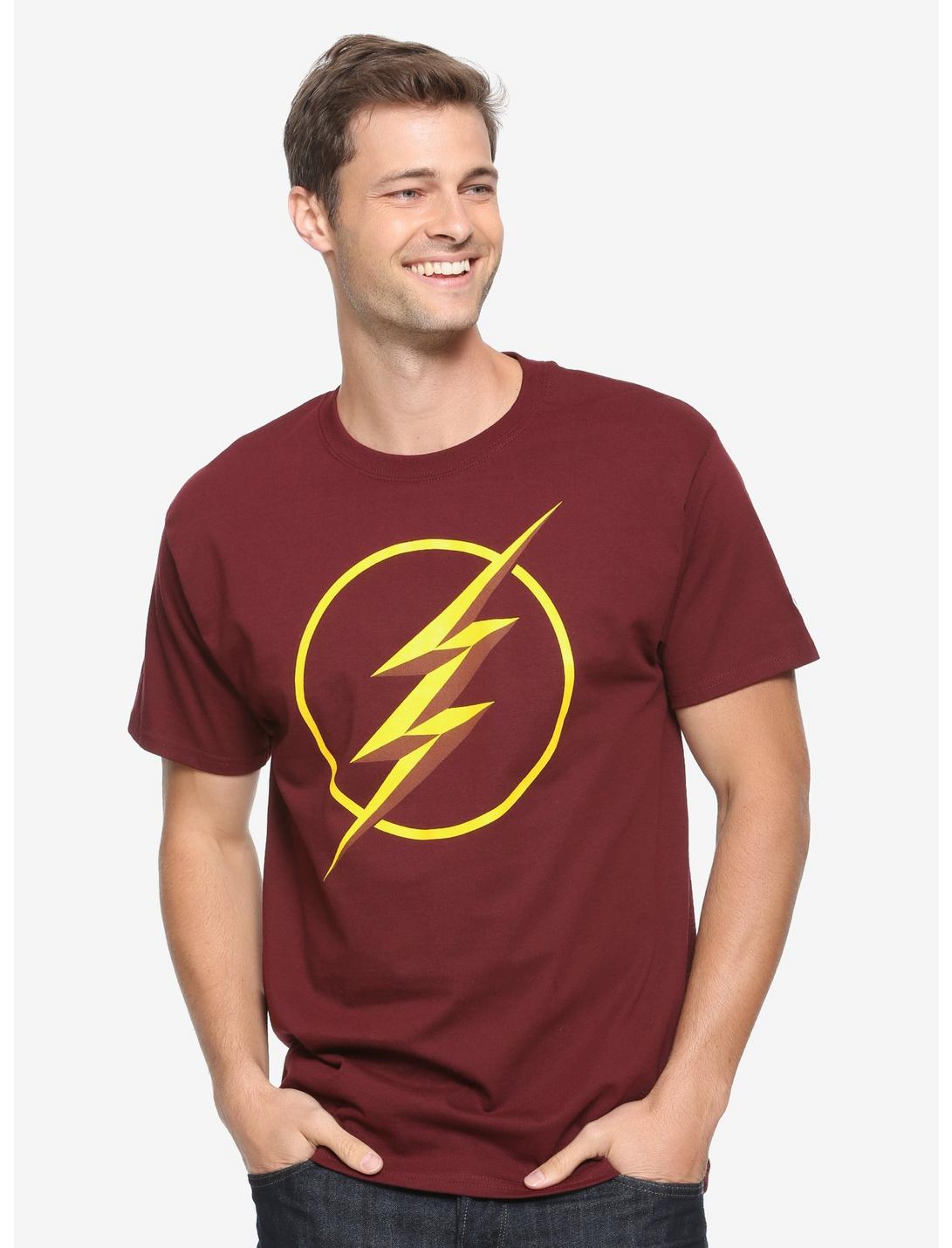 Champion DC Comics The Flash Logo T-Shirt, BURGUNDY, hi-res